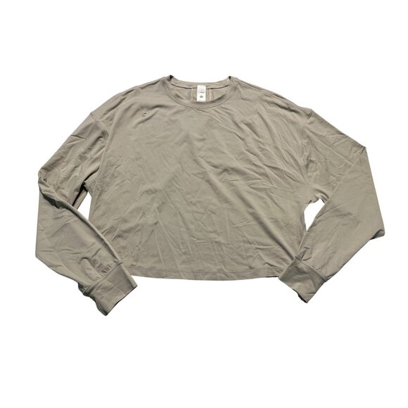 Lululemon Abrasion-Resistant Training Long Sleeve Raw Linen Size 4 Relaxed Fit - Picture 1 of 2